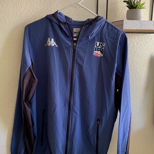 Kappa Blue and Black Windbreaker Jacket for Active Wear